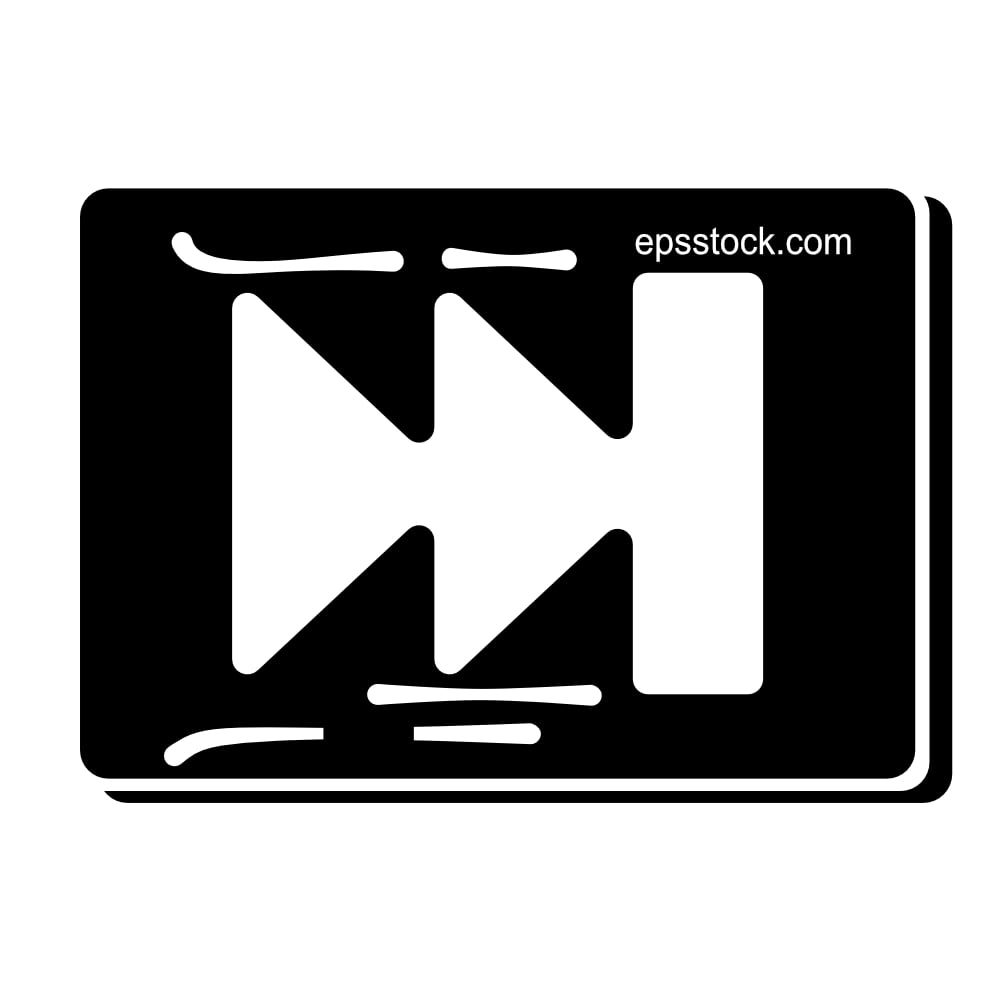 fast forward symbol, black isolated silhouette