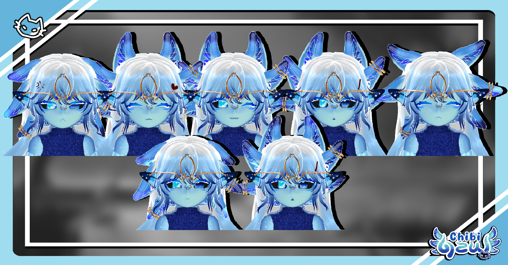 ★FULL-SCRATCH★🩵 Chibi! AZUL 🩵 [XTRA!] (PC / QUEST / VRCFT / LILY HOUSE ...