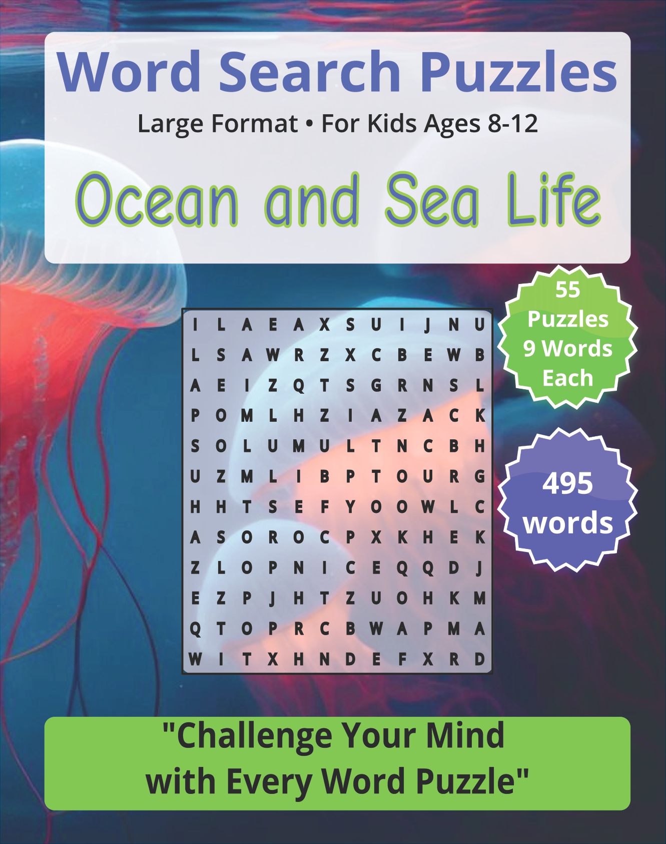 Ocean and Sea Life: Word Search Puzzle for Kids Ages 8-12- Printable ...