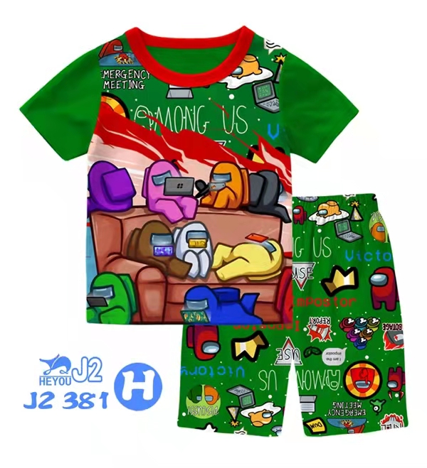 Cotton two-piece outfit for kids featuring Galaxy Crewmate design, ages 3–12.