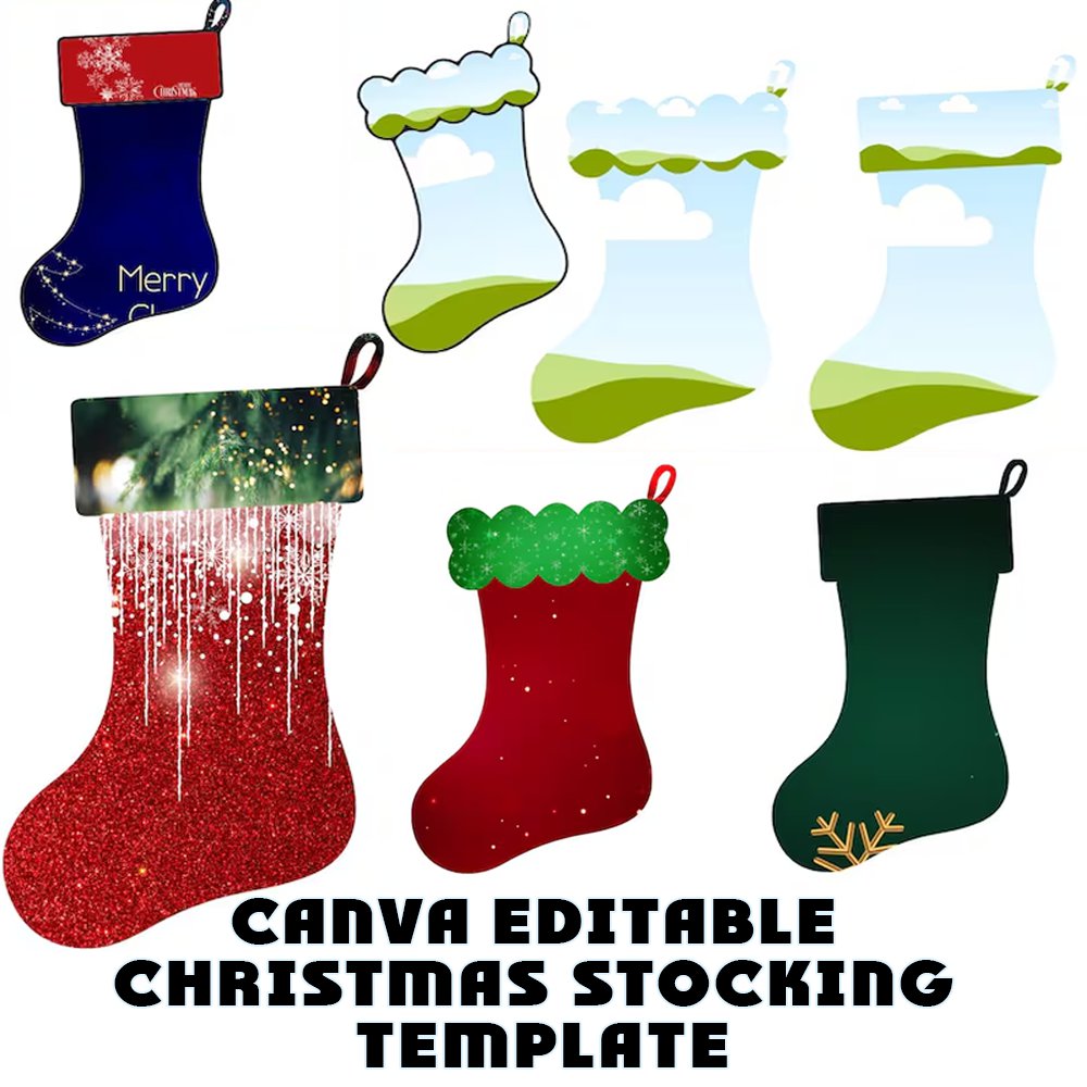 christmas stocking template canva christmas frame holiday frame design christmas photo template editable christmas template canva frame design digital christmas decor stocking photo frame holiday printable design christmas digital download custom christma