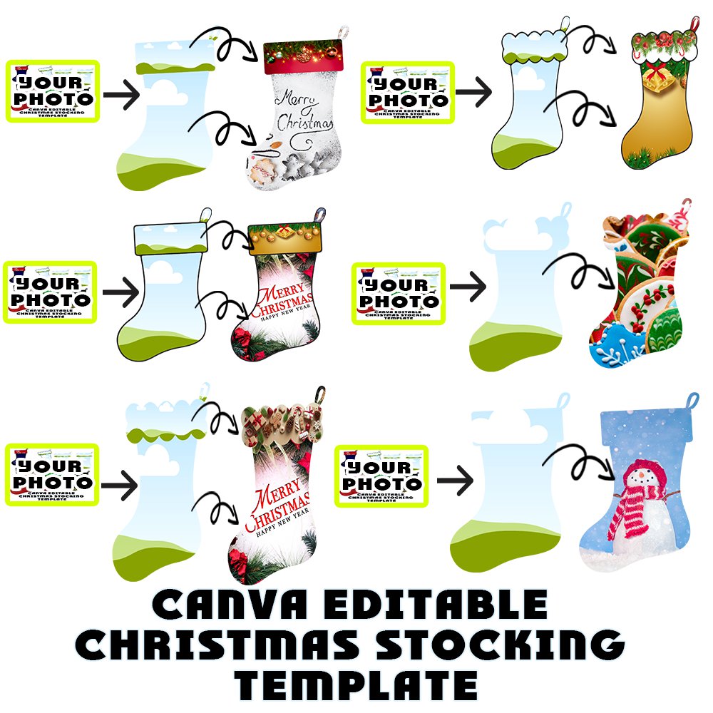 christmas stocking template canva christmas frame holiday frame design christmas photo template editable christmas template canva frame design digital christmas decor stocking photo frame holiday printable design christmas digital download custom christma
