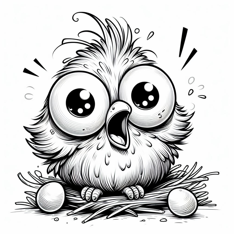 Crazy Bird Coloring Adventure Coloring Pages