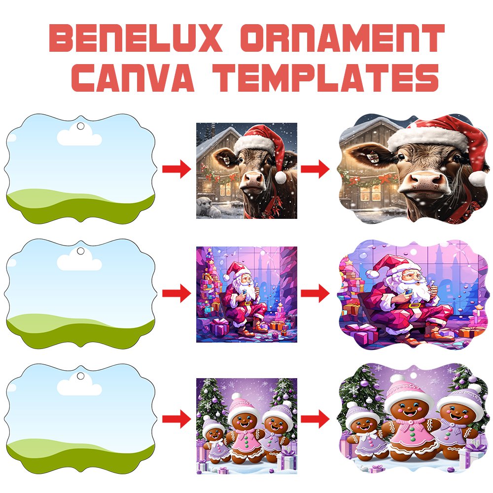 benelux ornament template christmas ornament frame canva christmas template sublimation ornament design holiday gift tag template christmas frame design editable canva ornament photo ornament frame digital ornament download holiday print design
