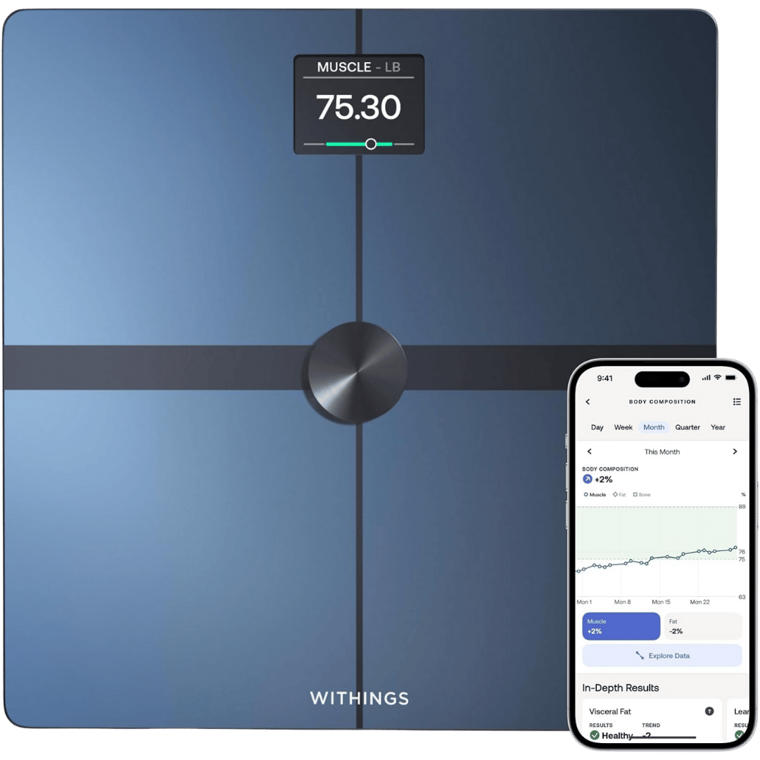 WITHINGS Body Smart - Accurate Scale for Body Weight and Fat Percentage, Body Composition Wi-Fi and Bluetooth Weight Scale, Baby Weight Scale, Smart Scale Apple Health Compatible, Bathroom Scale