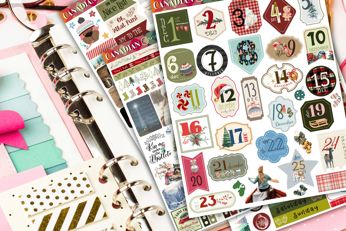 Canadian Christmas Printable Planner Sticker Sheets - KRLC Studio