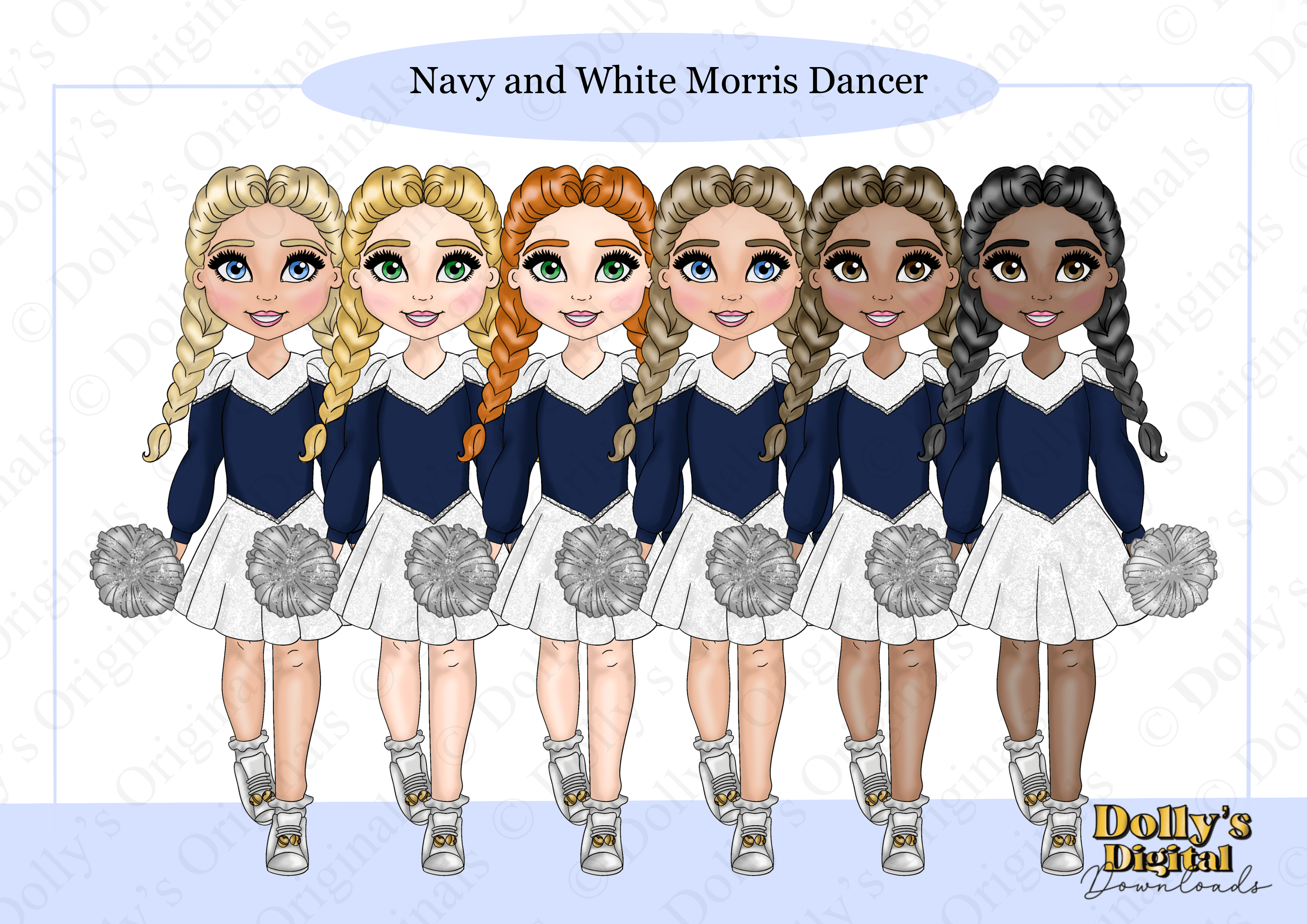 Navy and White Morris Dancer - Payhip