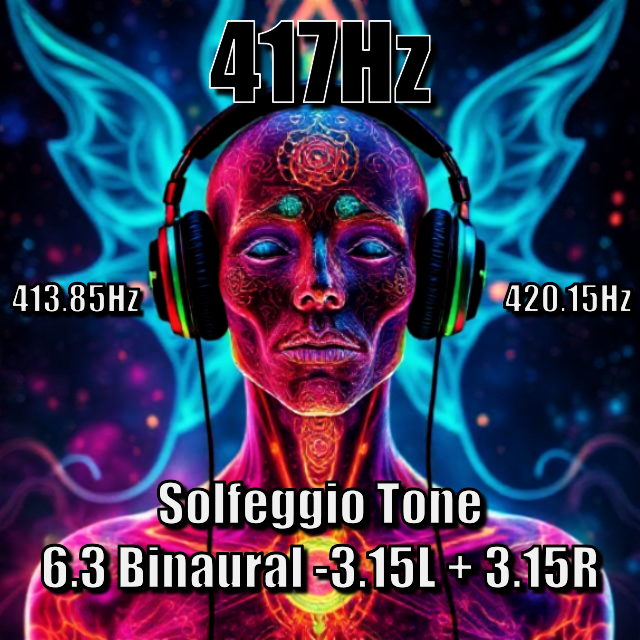 417Hz Solfeggio Frequency - 6.3Hz (Theta) Binaural Differential (2 ...