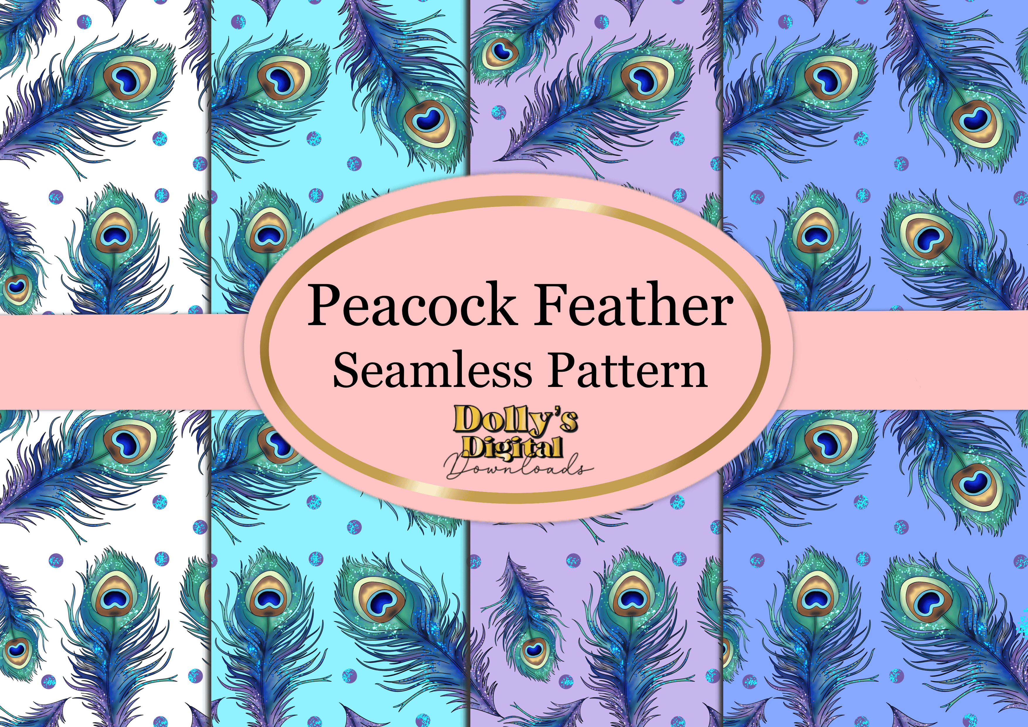 Peacock Feather Seamless Patterns - Payhip