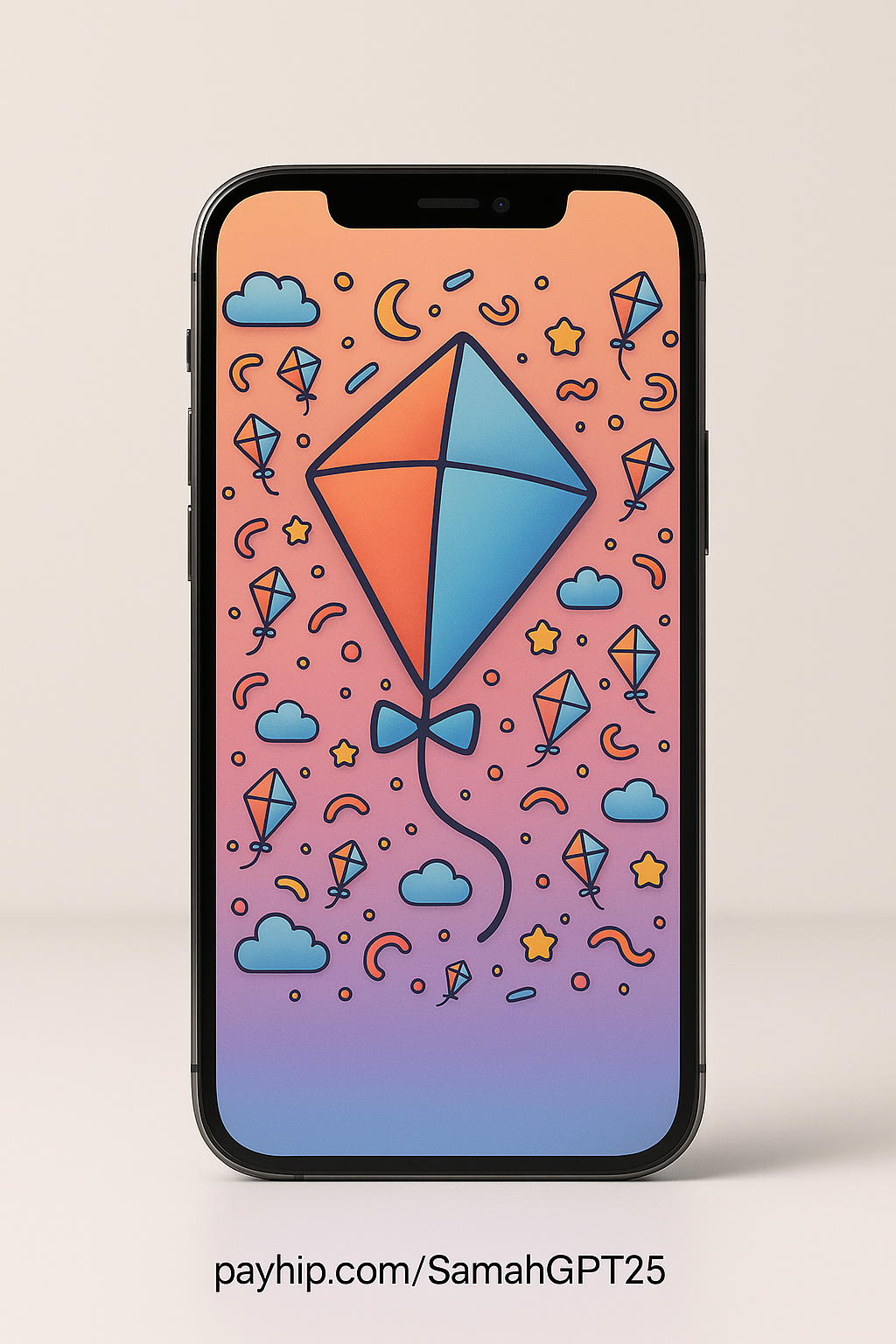 Pastel Kite Dreamscape Wallpaper – Whimsical Sky Art for Modern Phones