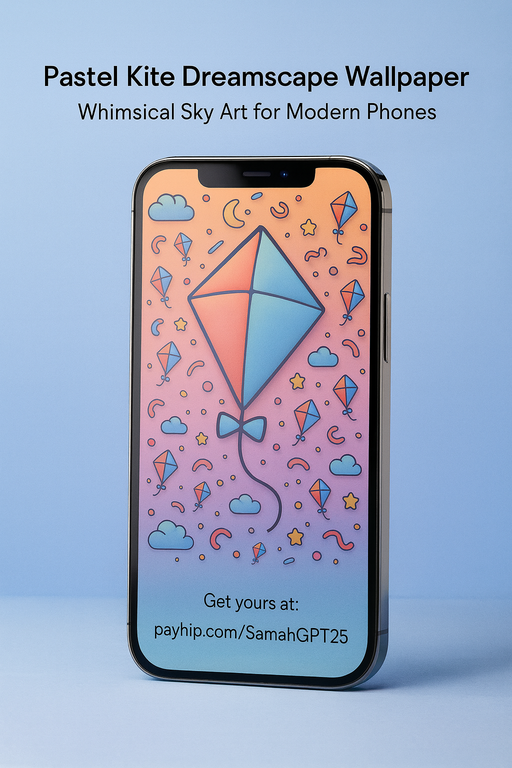 Pastel Kite Dreamscape Wallpaper – Whimsical Sky Art for Modern Phones