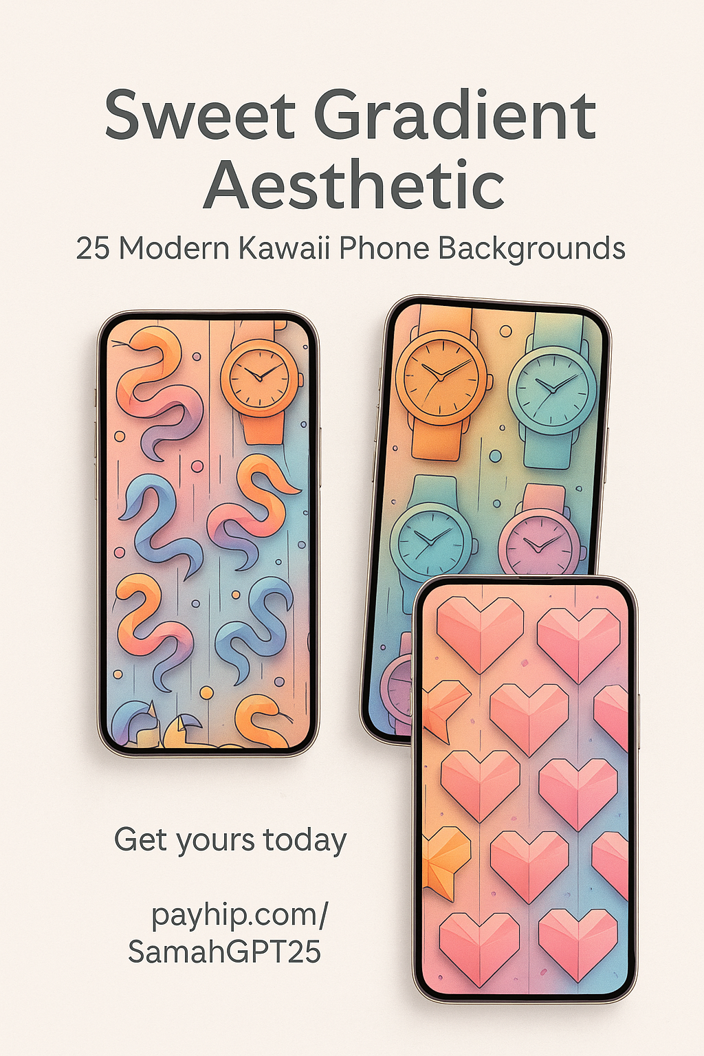 Sweet Gradient Aesthetic – 25 Modern Kawaii Phone Backgrounds