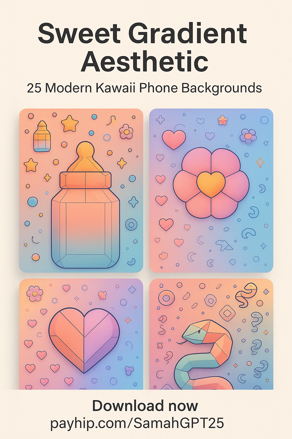 Sweet Gradient Aesthetic – 25 Modern Kawaii Phone Backgrounds