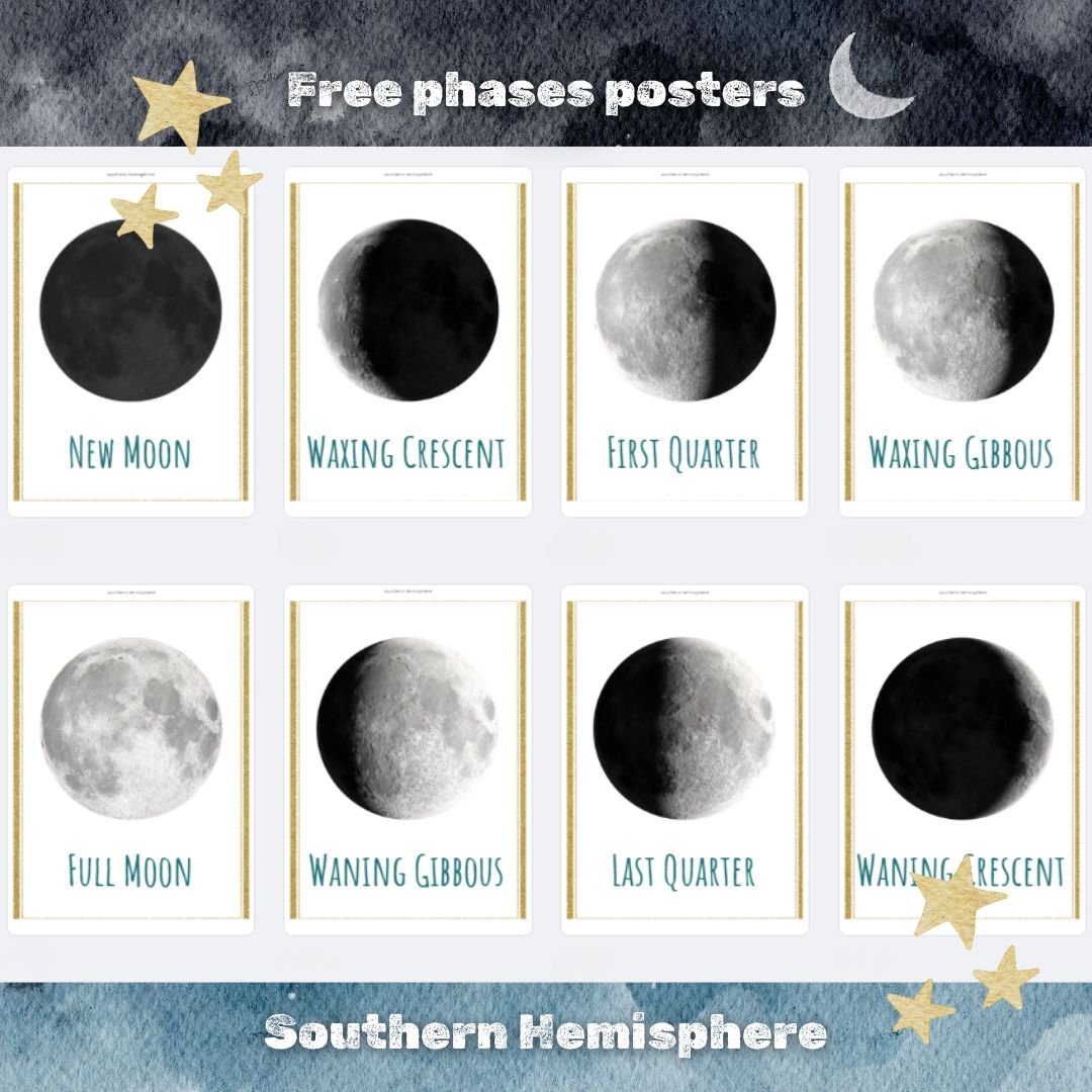Moon phases southern hemisphere free download printable