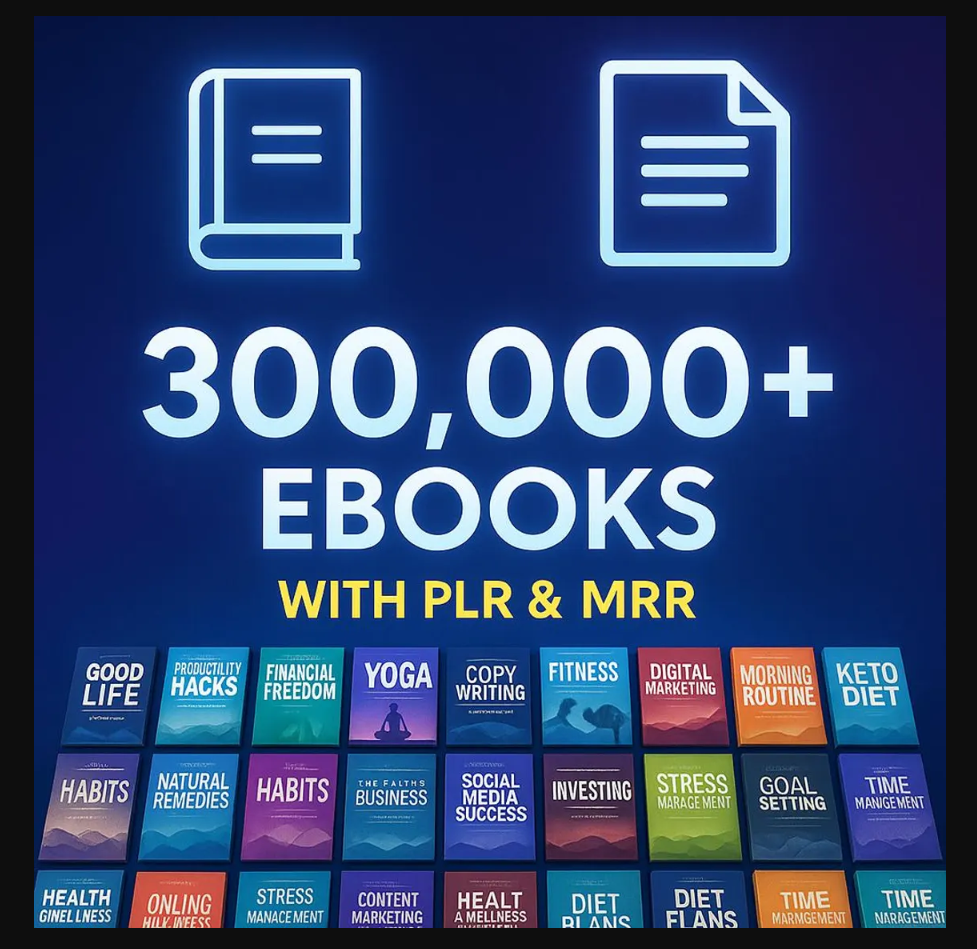 300000 ebooks bundle, PLR ebooks, MRR ebooks, eBook mega bundle, digital ebook collection, eBooks with resell rights, eBooks with PLR license, eBooks with MRR license, sell ebooks online, ebook business starter kit, resale rights ebooks, ebook PLR busines