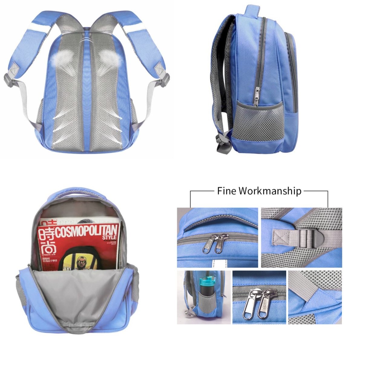 Children’s blue backpack with Rescue Pup design, 33cm compact size.