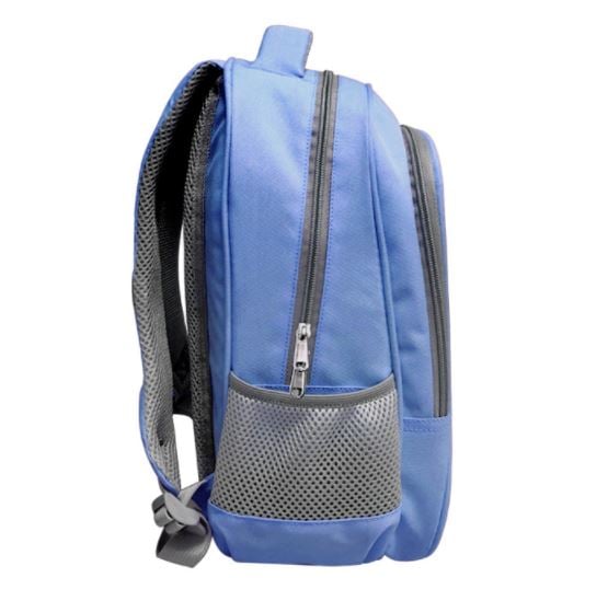 Adjustable preschool backpack in blue with Rescue Pup theme, 33cm height.