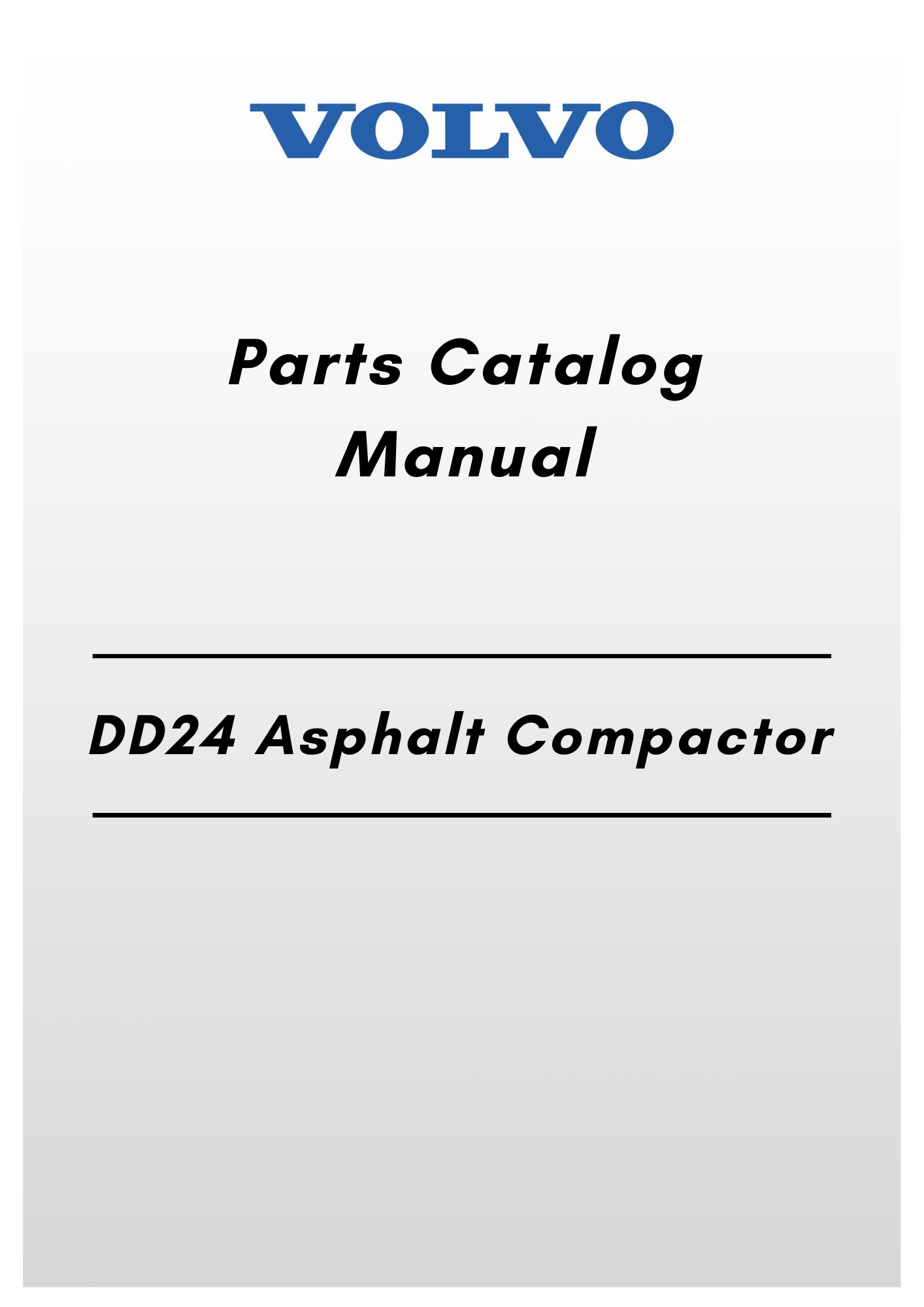 Volvo DD24 Parts Catalog Asphalt Compactor manual