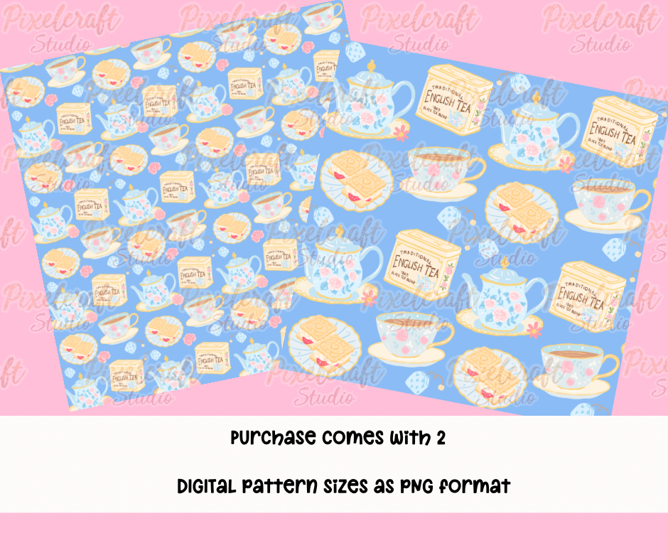 English Afternoon Tea Seamless Pattern PNG - Payhip