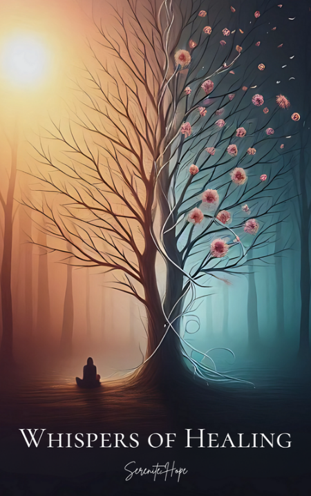 Whispers of Healing book cover - poetry and short stories about healing from family trauma, setting boundaries, and self-love by Serenite Hope