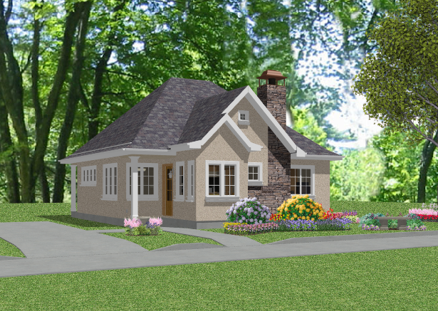 cottage house plan front view