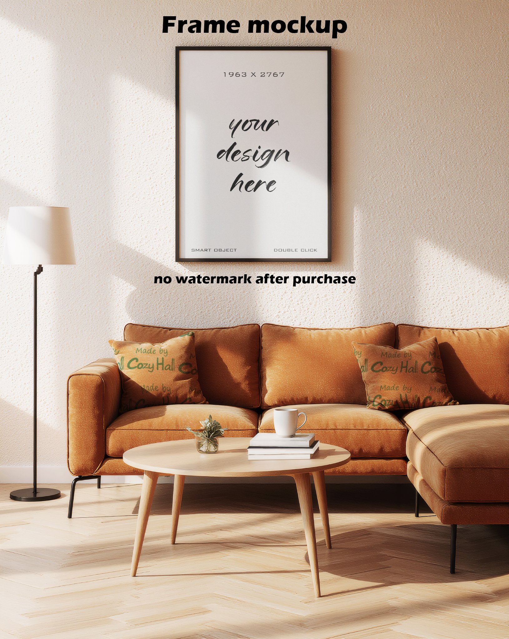 Warm Interior Poster Mockup - PSD Template - Digital Download