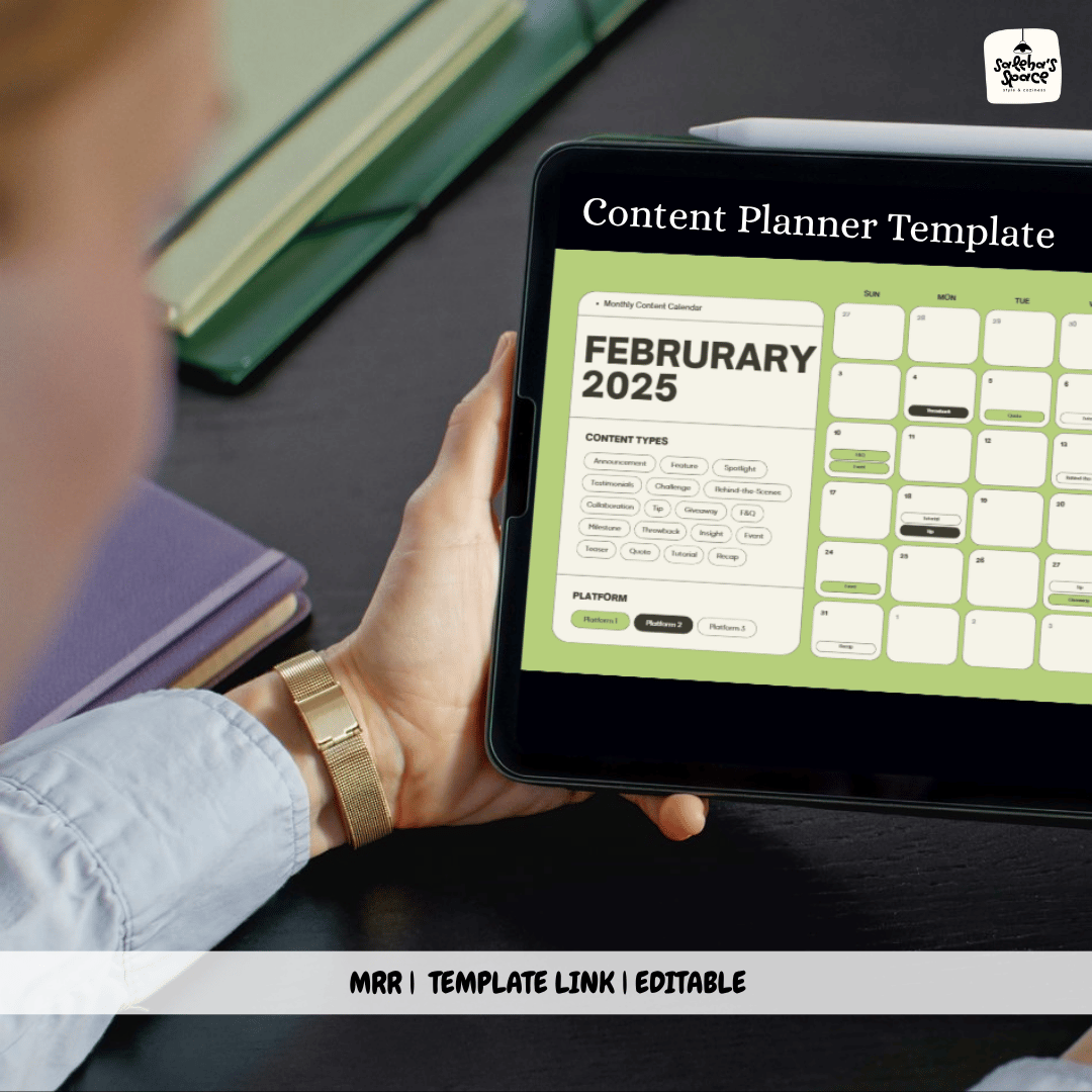 Content Planner Template 1 - Payhip