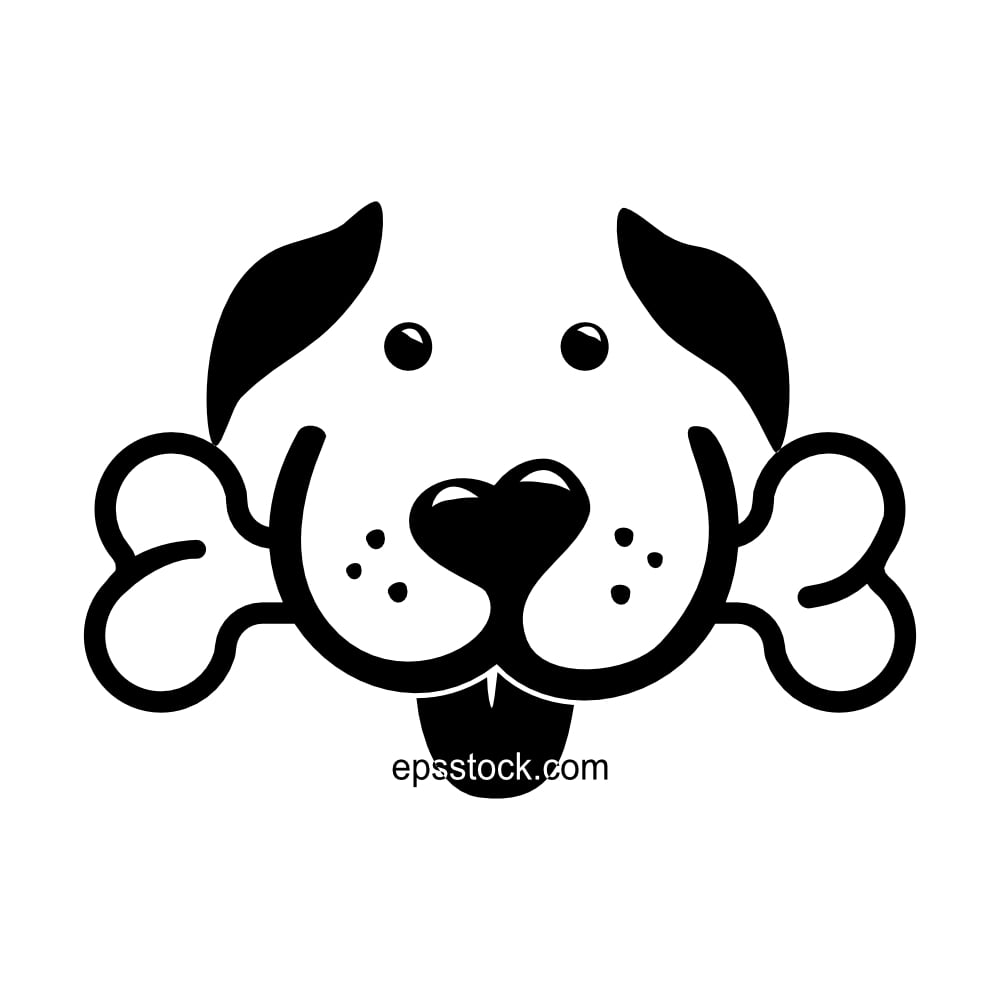 the dog is holding a bone