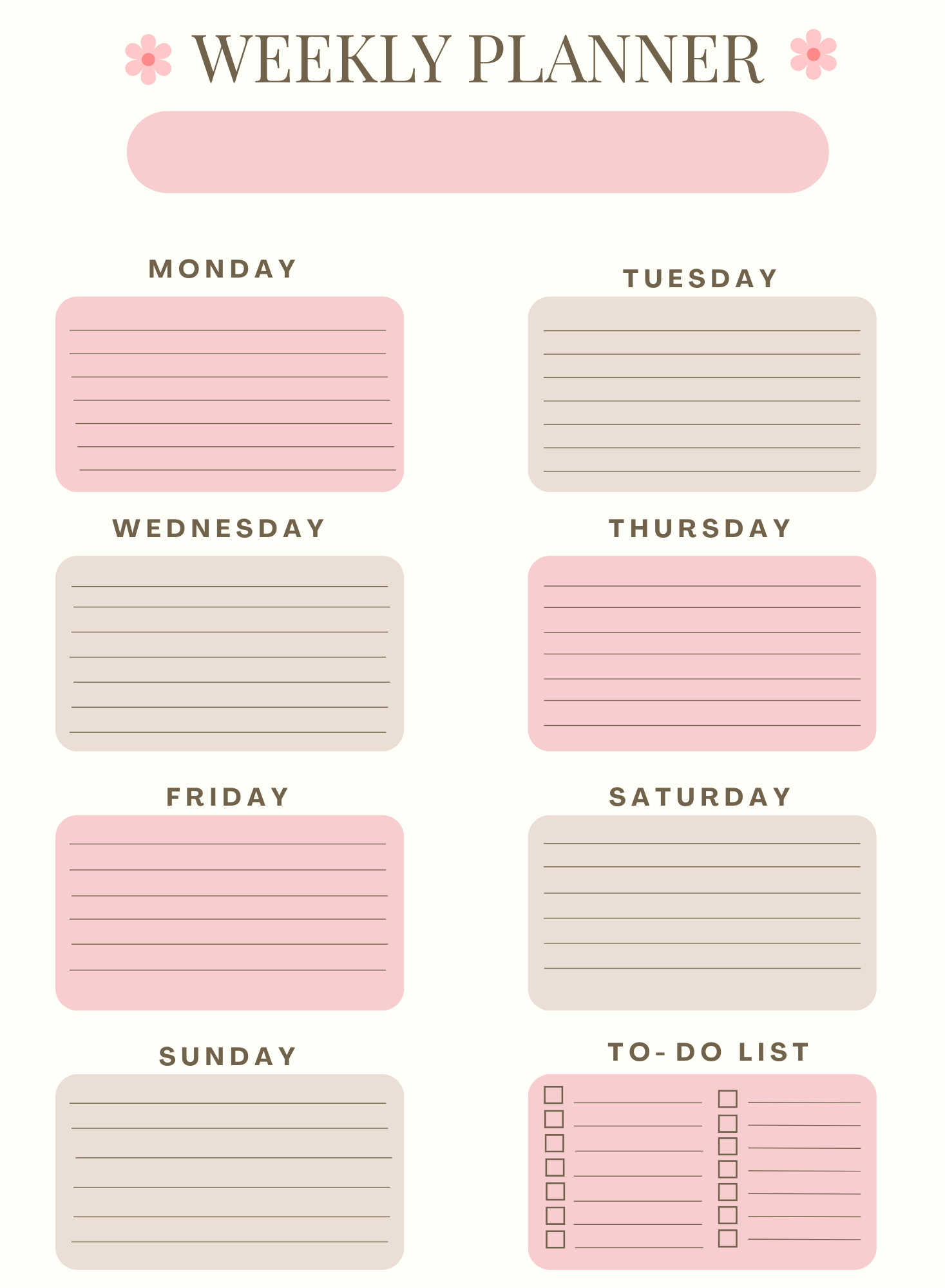 Minimal Weekly Planner | Pastel Printable Schedule Layout | Digital ...