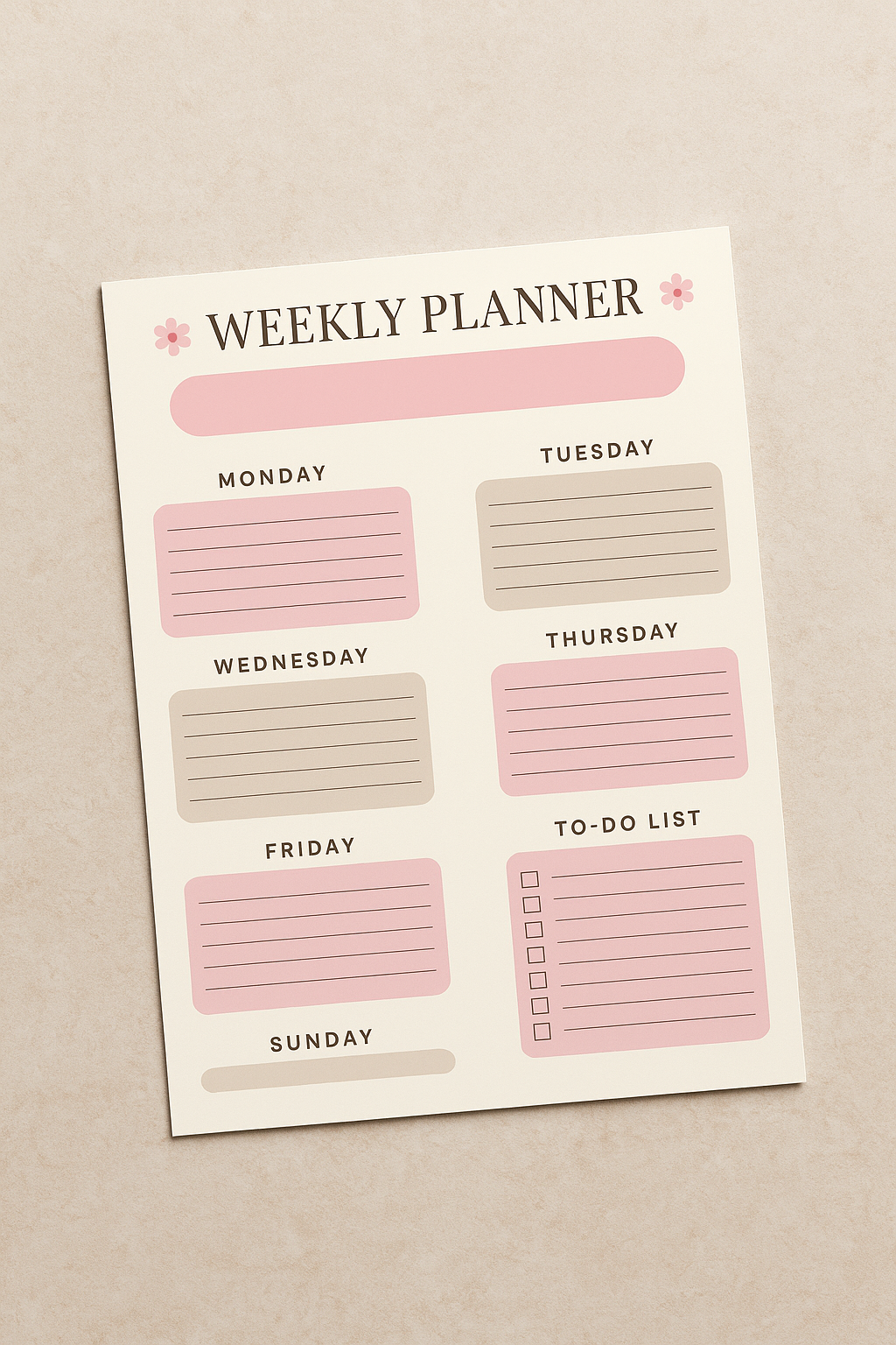 Minimal Weekly Planner | Pastel Printable Schedule Layout | Digital ...