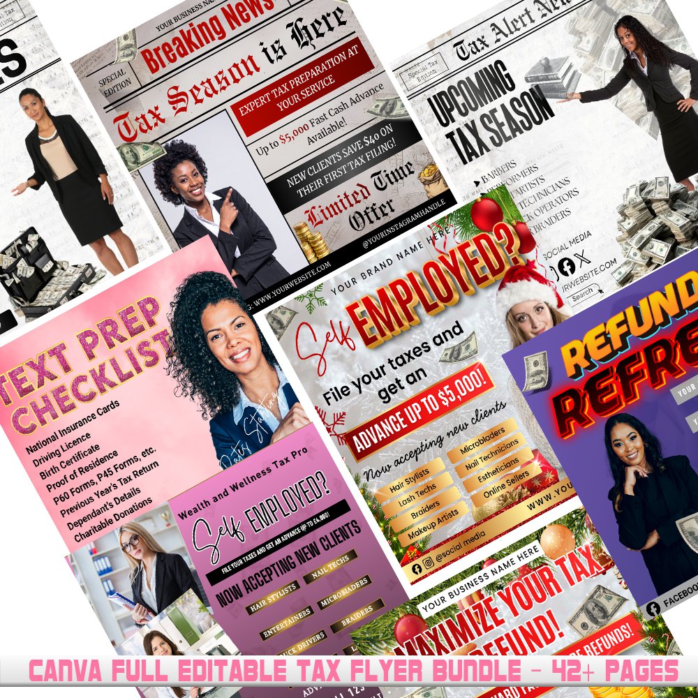 tax flyer tax preparation template canva tax flyer tax bundle christmas tax flyer editable tax flyer small business flyer resell rights template marketing flyer bundle tax season template holiday tax prep flyer canva business flyer tax graphic template di