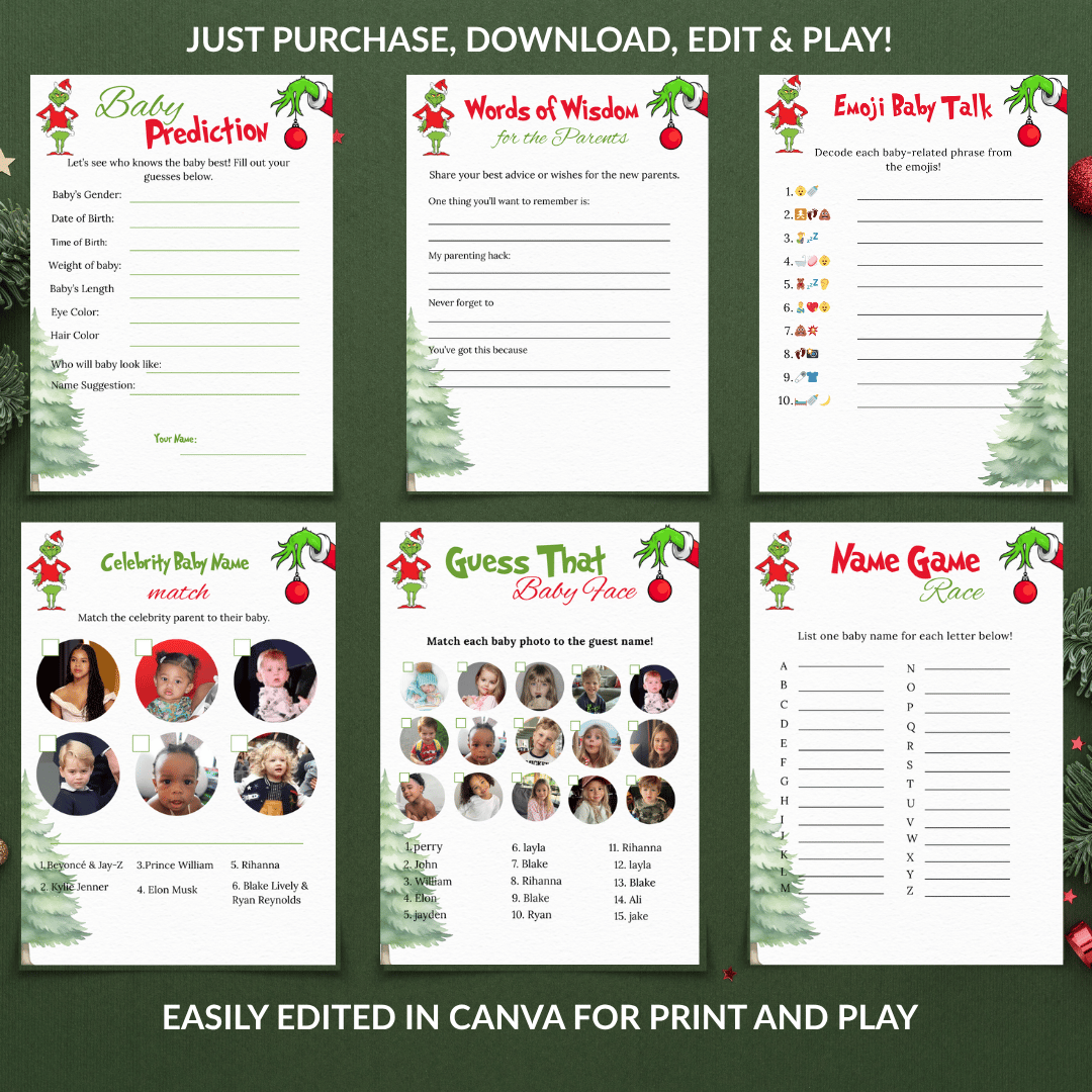Grinch Baby Shower Games