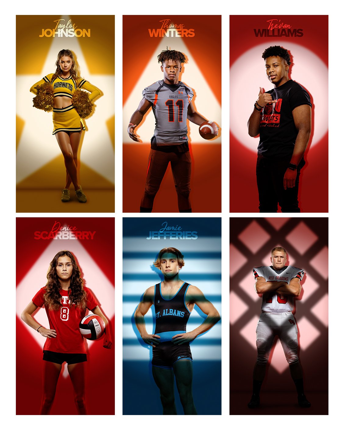 Spotlight, Photoshop Template, Digital Background, Modern Design, Easy to Use, Volume Photography, Sports Photos, Media Day, T&I, School Pics, Epic, Seniors, Teams, Banners, Posters