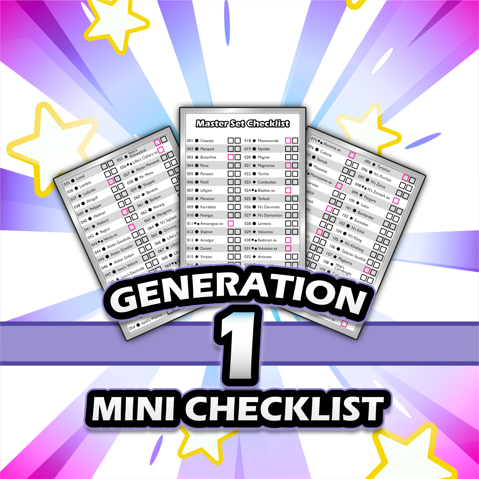 [002] Generation 1 Mini Master Set Checklist - Payhip