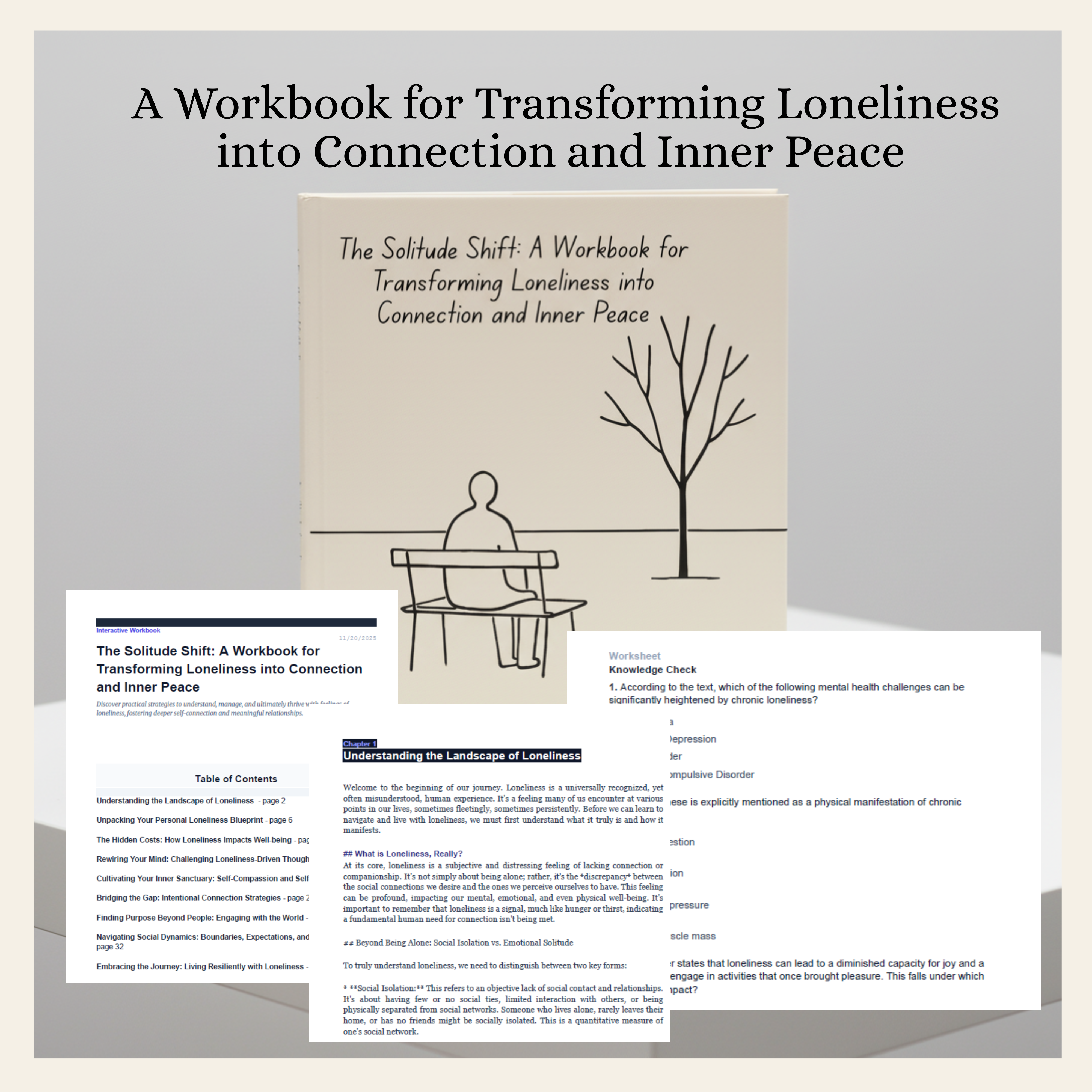 Loneliness Workbook PDF | Overcome Isolation & Find Belonging | Mental ...