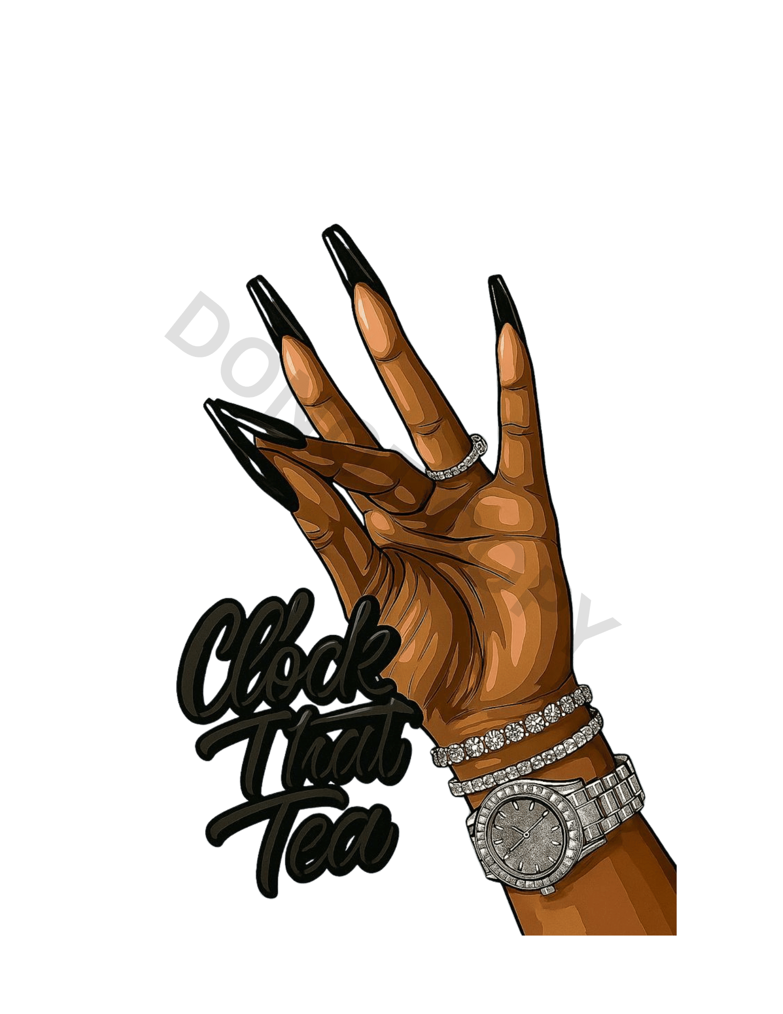 CLOCK THAT TEA (BLACK) PNG - Payhip
