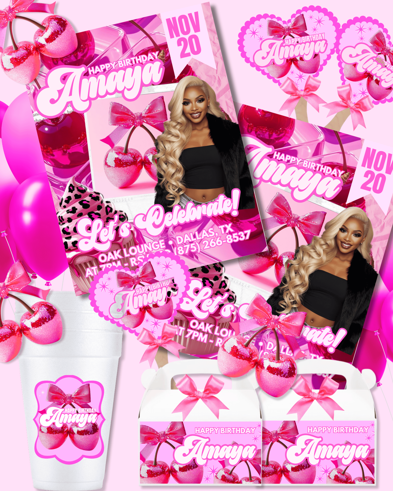 Pink Cherry Template Bundle - Payhip