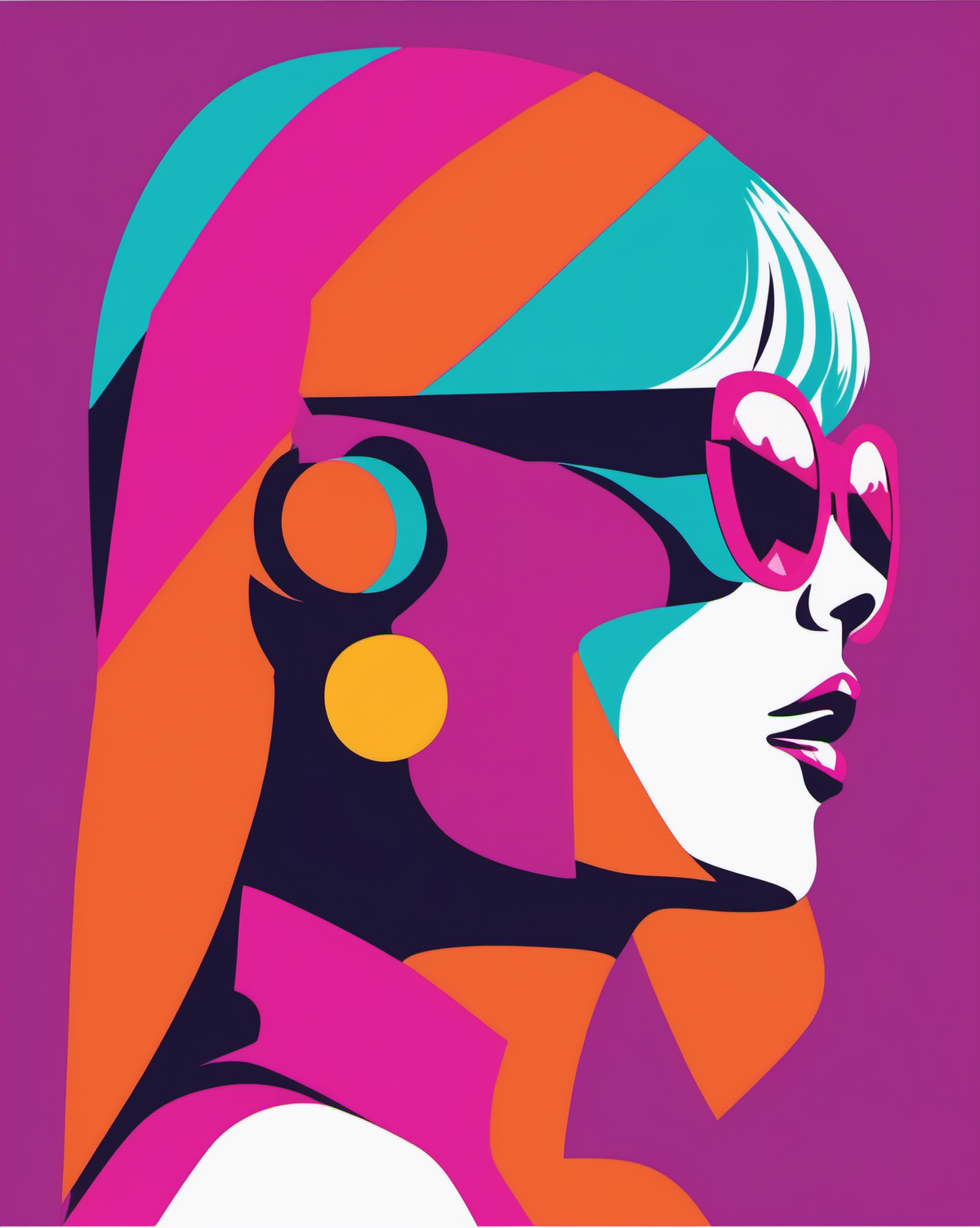 アート・デザイン・音楽 ALTA MODA  1960s Rock Art Print | Printable Wall Art | 60s Psychedelic Poster Big