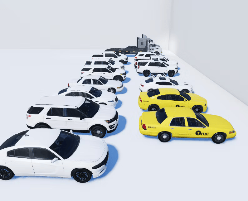 Semi truck 3D models included in vehicle asset pack