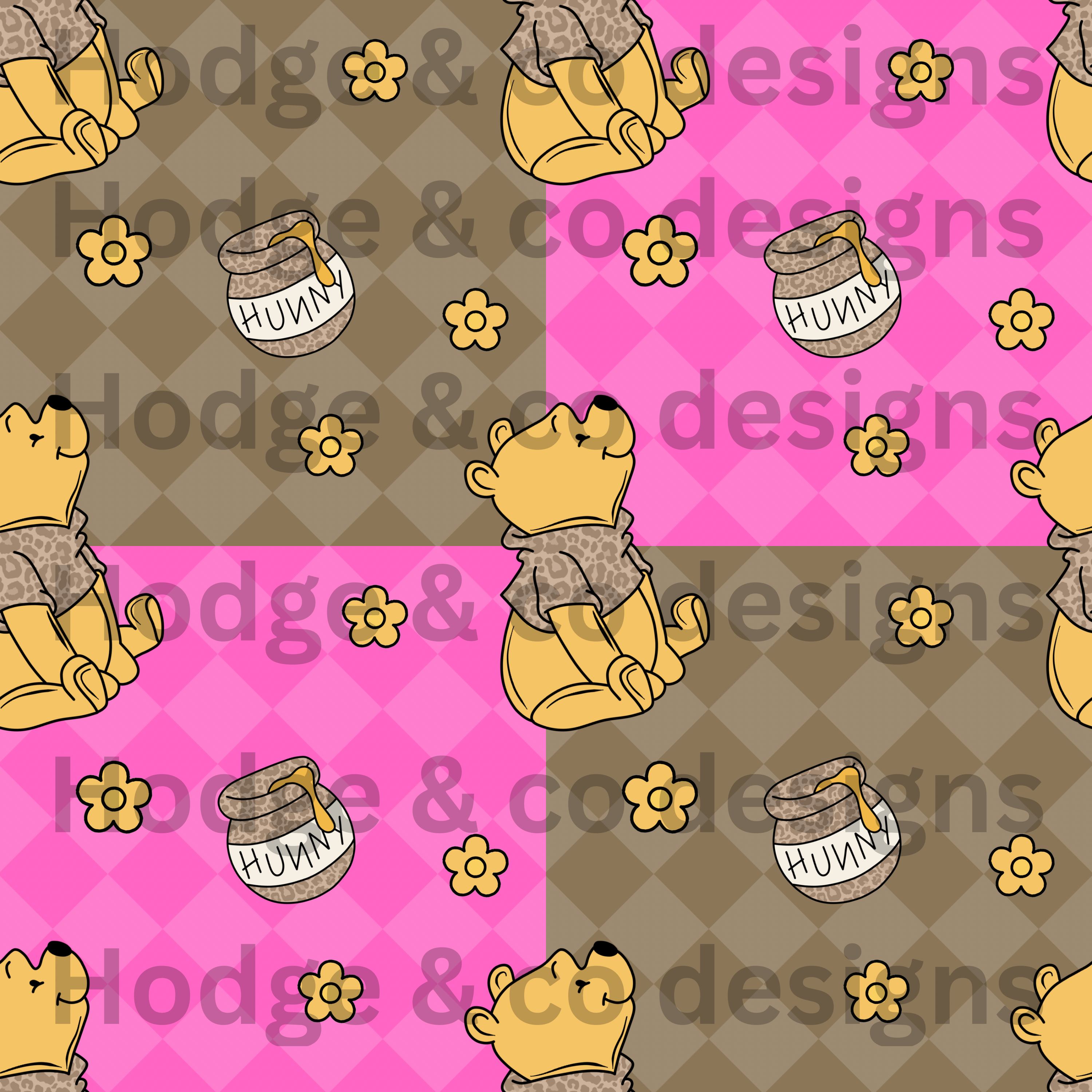 Pooh checkered seamless - Payhip