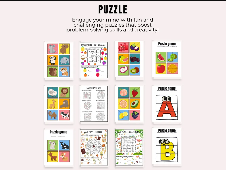 kids learning activities, homeschool worksheets, classroom resources, preschool printables, kindergarten activities, educational bundle, printable worksheets, early learning materials.