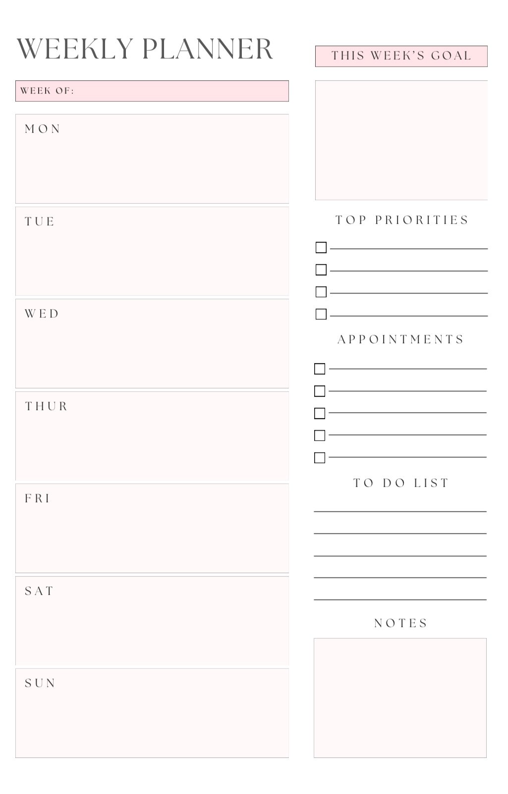 Aesthetic Weekly Planner | Minimalist Beige PDF | Printable Daily ...