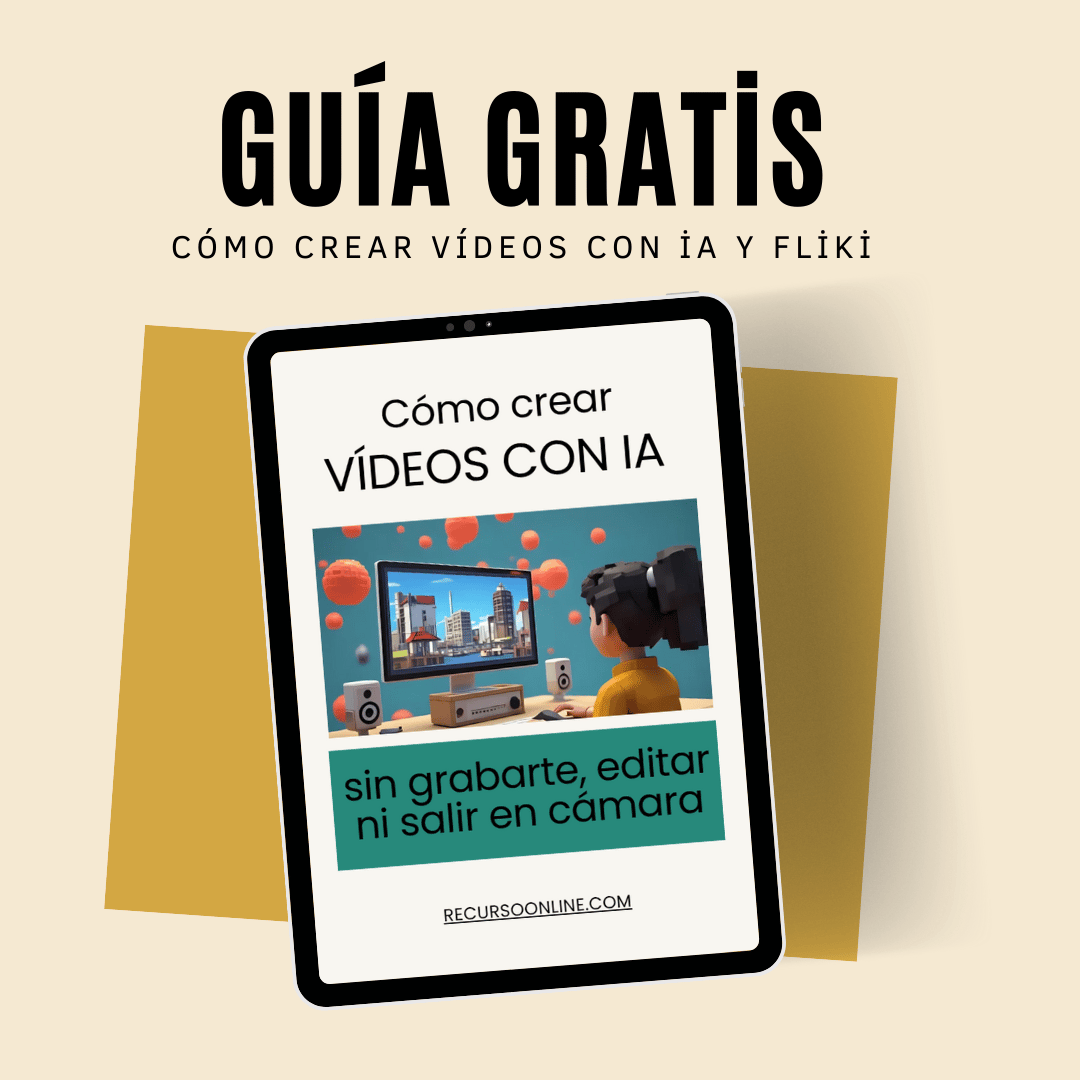 imagen de una tablet con la portada de la guia gratuita Cómo crear videos con IA