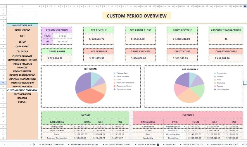 All-in-One Business Management System with CRM, Projects, Invoices & Financial Dashboards (Excel + Google Sheets)