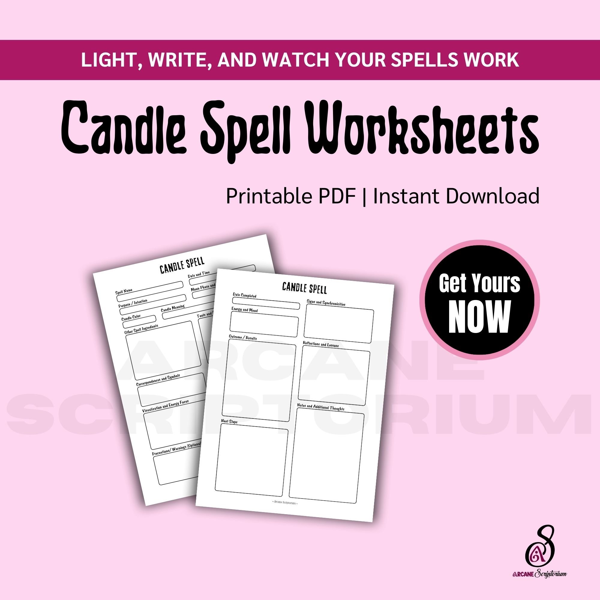 (PDF) Candle Spell Worksheets | Printable | Digital Download - Payhip