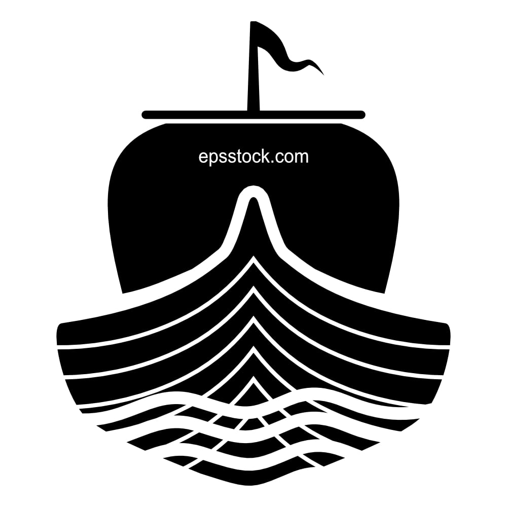 old wooden ship, front view