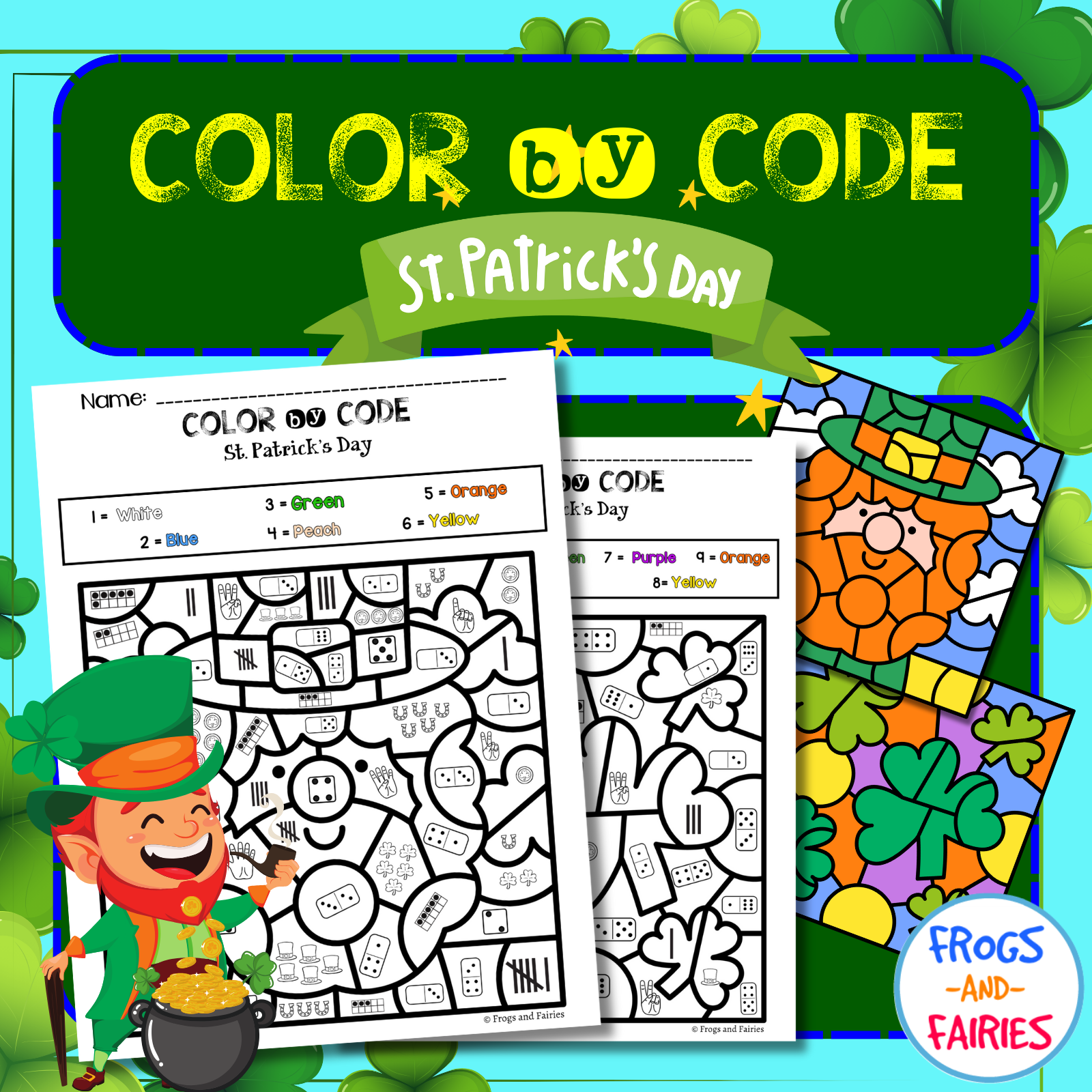 St. Patrick’s Day Color by Code Worksheets: Fun Math Activities for ...