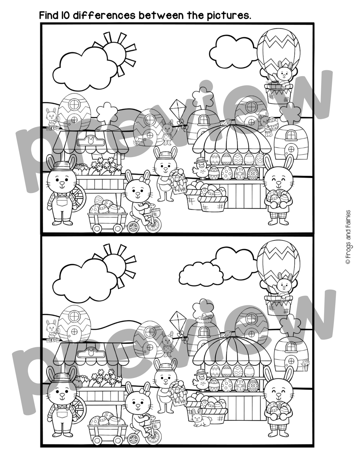 Easter Spot the Difference Activities for Kids: Boost Visual Perception ...