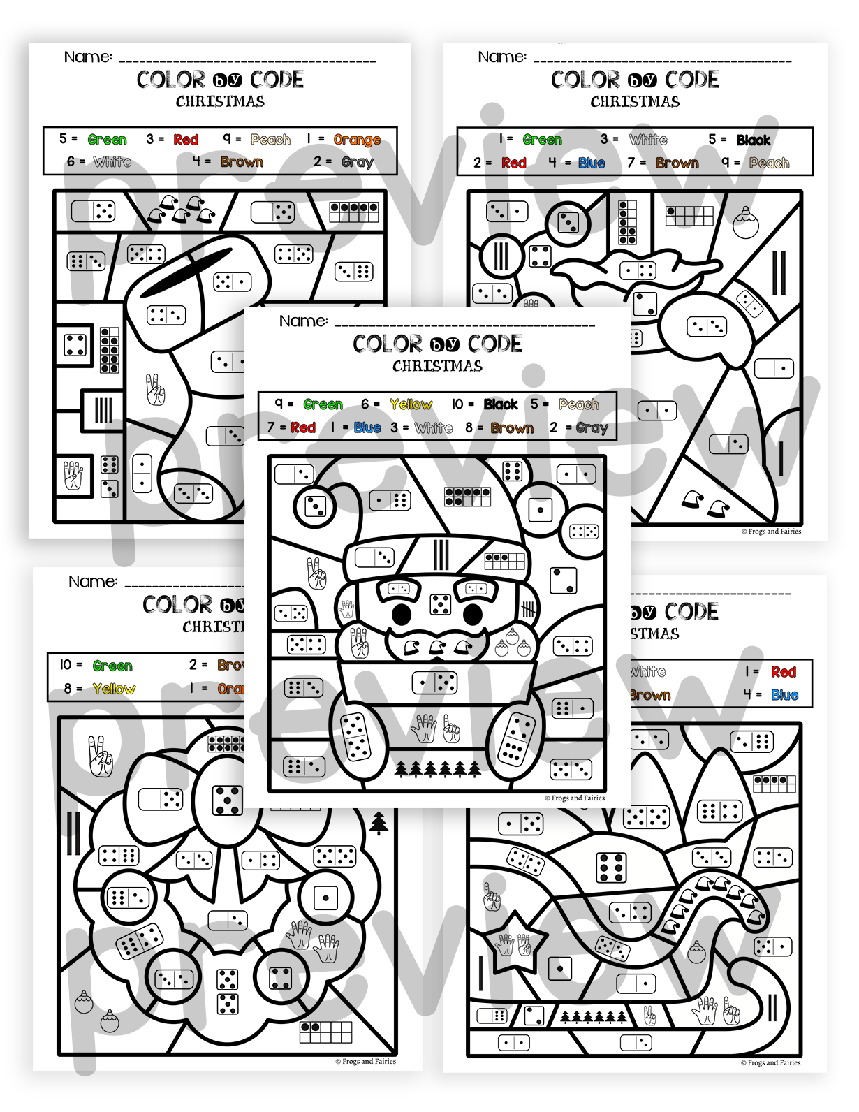Christmas Color by Code – Number Sense