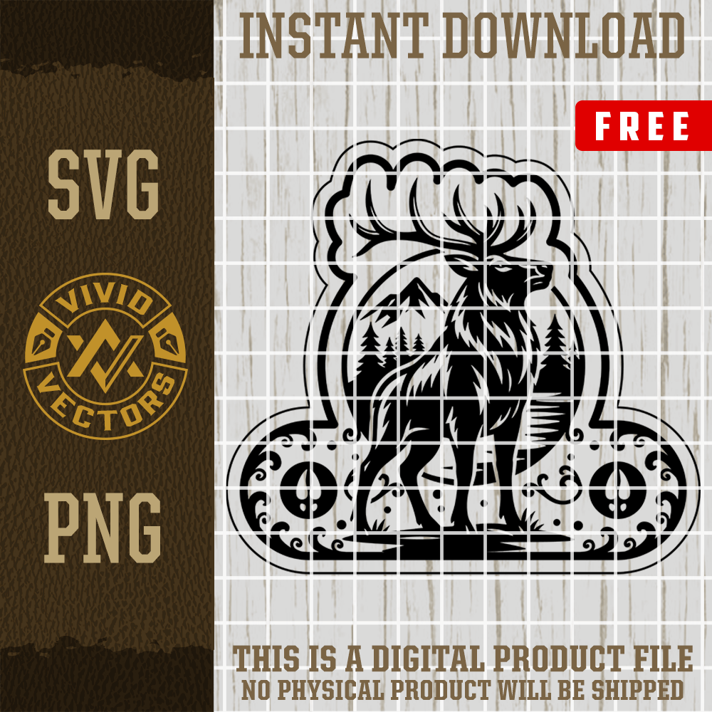 FREE elk svg png mountains forest nature wildlife clipart